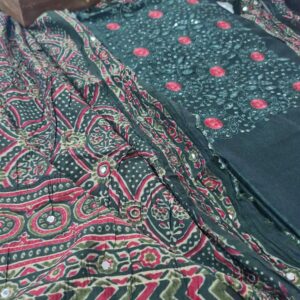 green ajrakh silk salwar