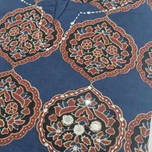 Blue Ajrakh kurthi set