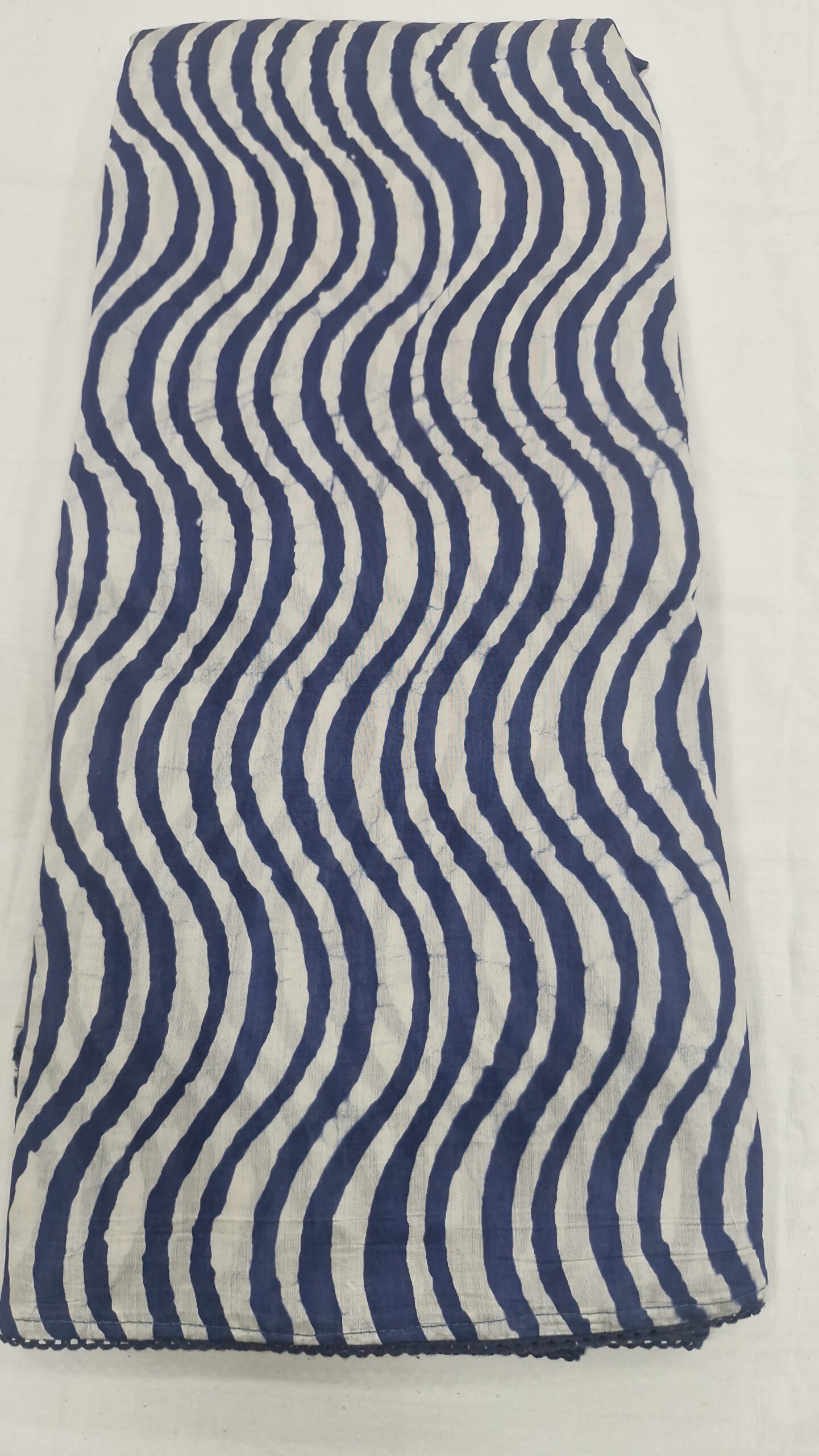 Blue Muslin saree - Image 2