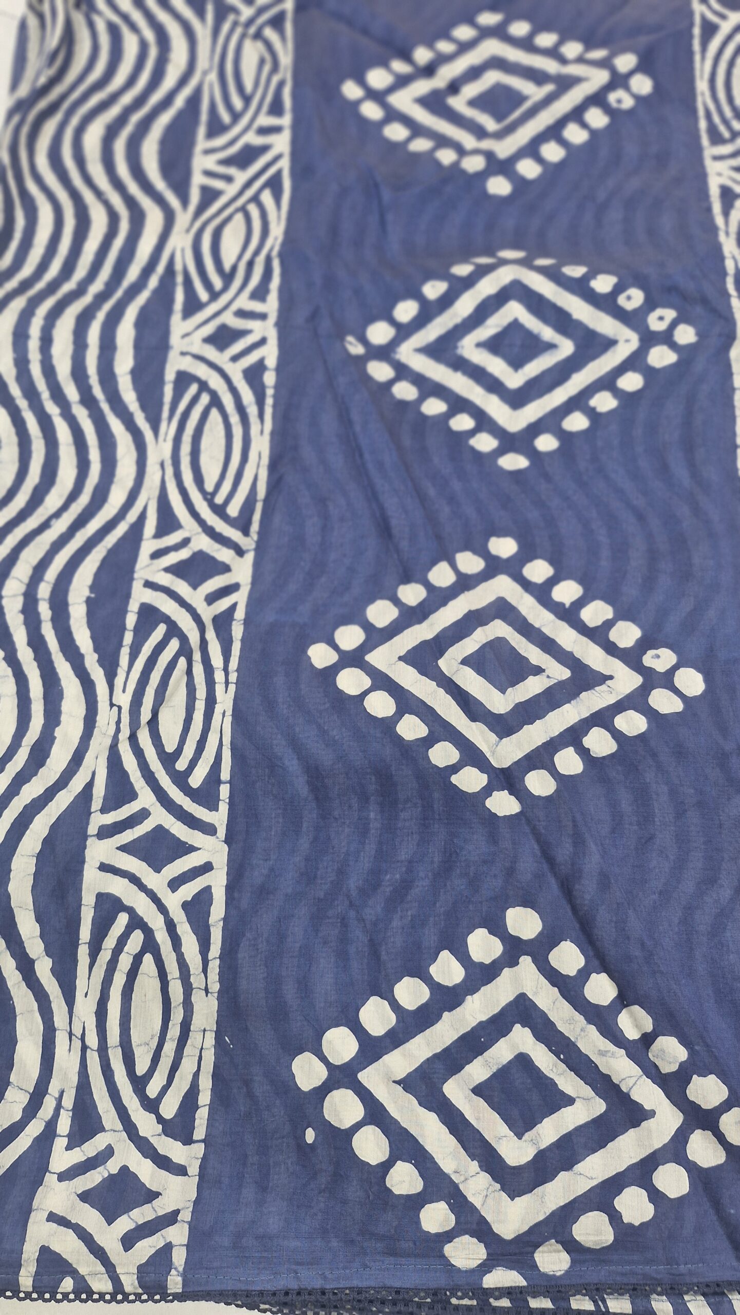 Blue Muslin saree - Image 4
