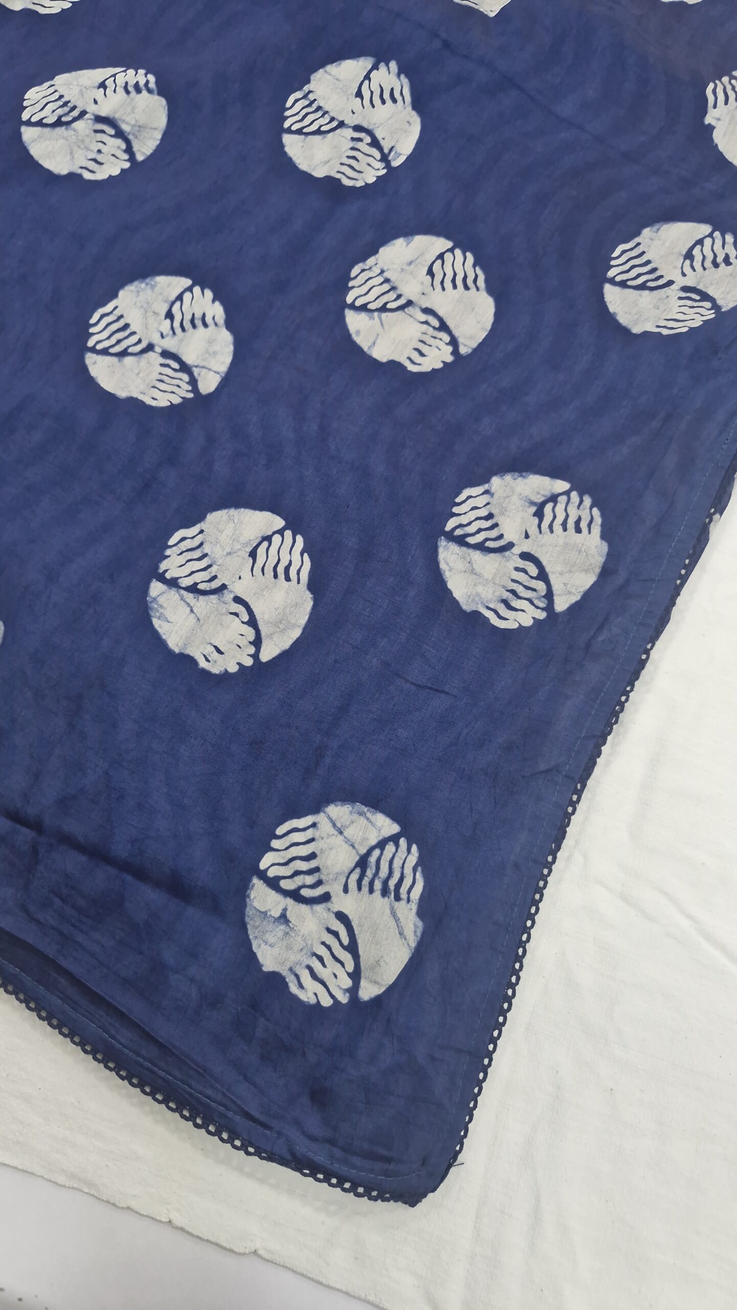 Blue Muslin saree - Image 5