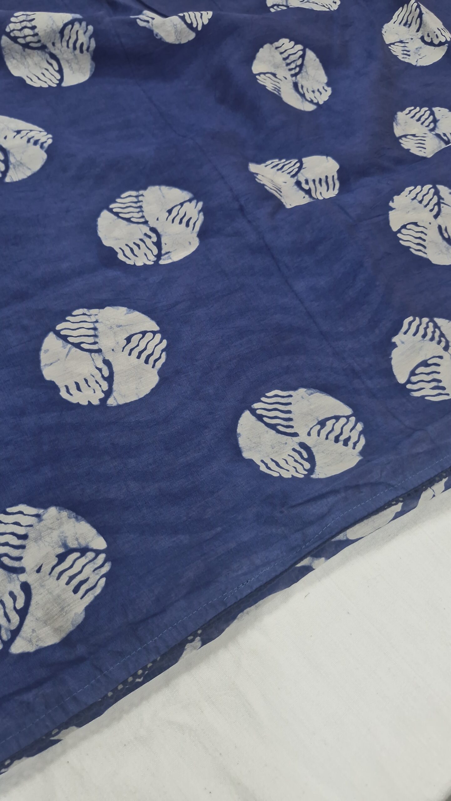 blue muslin saree