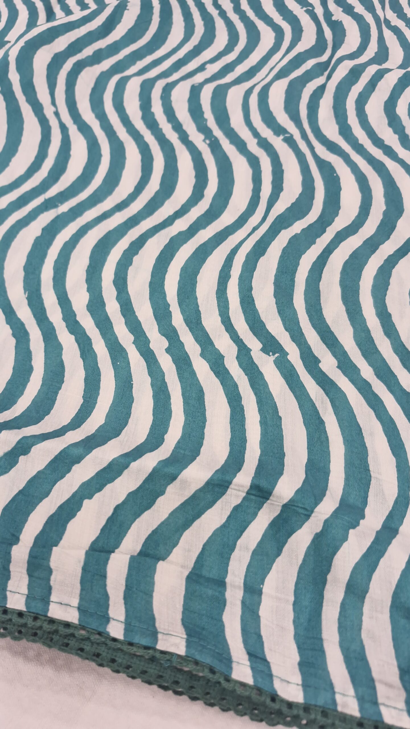 Green Muslin Saree - Image 5