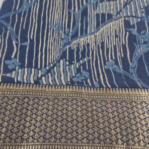 blue chanderi digi saree